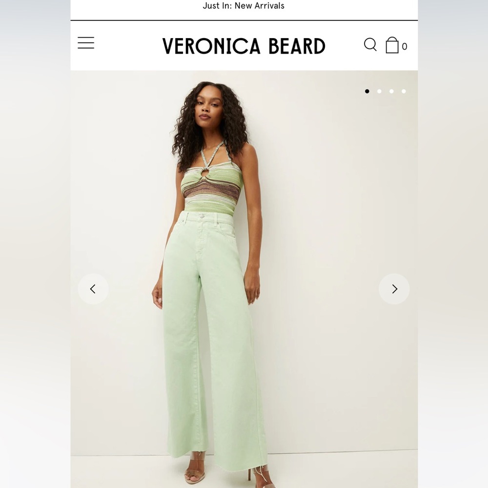 Veronica Beard Jeans Side 26 Pistachio Relaxed Wide Legged